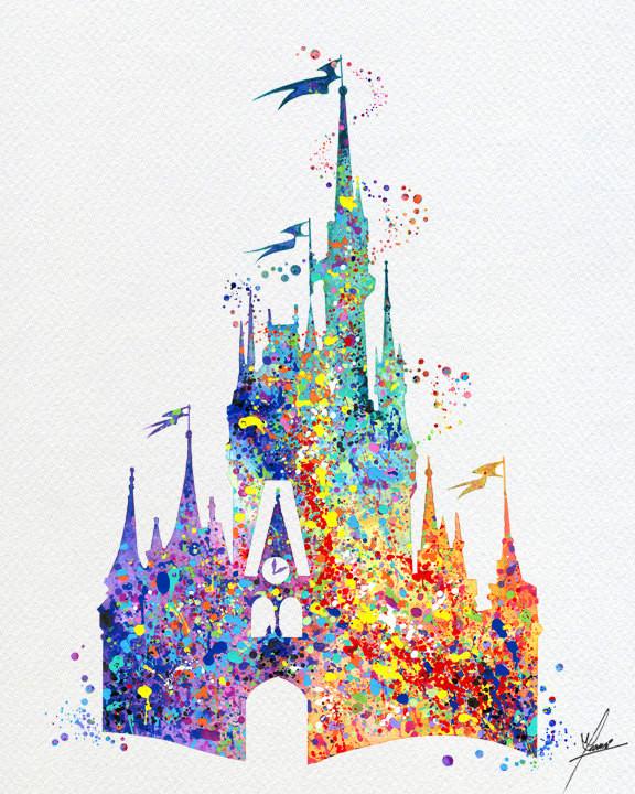 Download Disney Castle Watercolor at PaintingValley.com | Explore ...