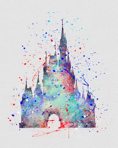 384x480 Cinderella Castle Watercolor Art Disney Cinderella - Disney Castle Watercolor