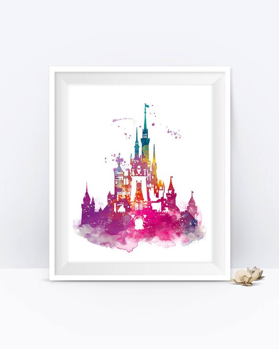 Disney Castle Watercolor at PaintingValley.com | Explore collection of ...