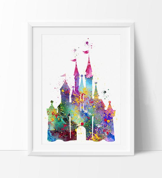 Disney Castle Watercolor at PaintingValley.com | Explore collection of ...