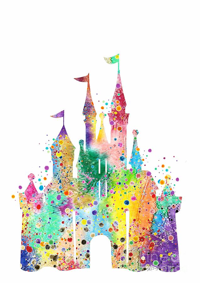 636x900 Disney Castle Watercolor Print Digital Art By Svetla Tancheva - Disney Castle Watercolor