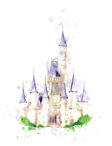 386x500 Disney Castle Watercolor Print 8 X 10 Wall Decor - Disney Castle Watercolor