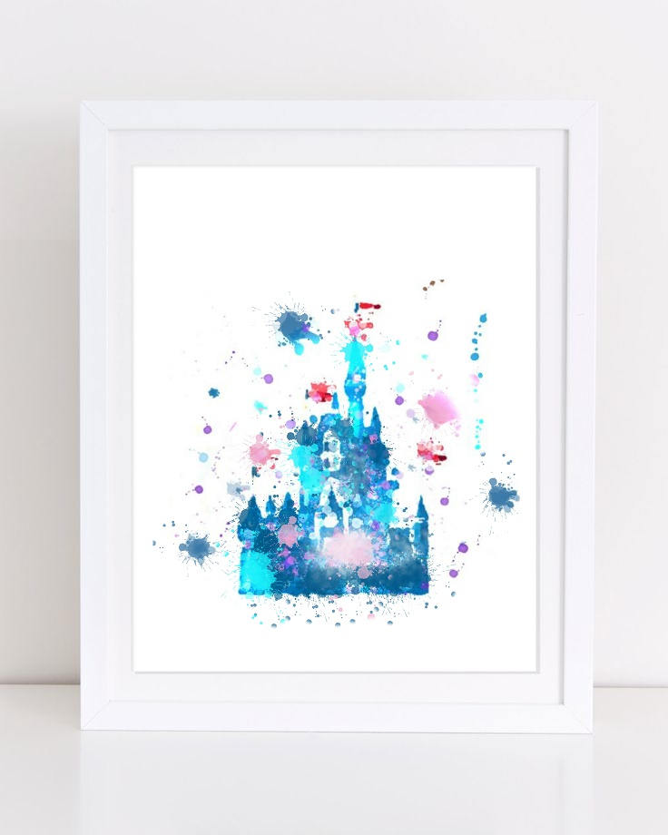 Disney Castle Watercolor at PaintingValley.com | Explore collection of ...