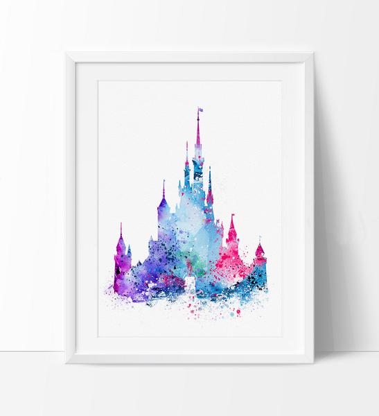 Disney Castle Watercolor at PaintingValley.com | Explore collection of ...