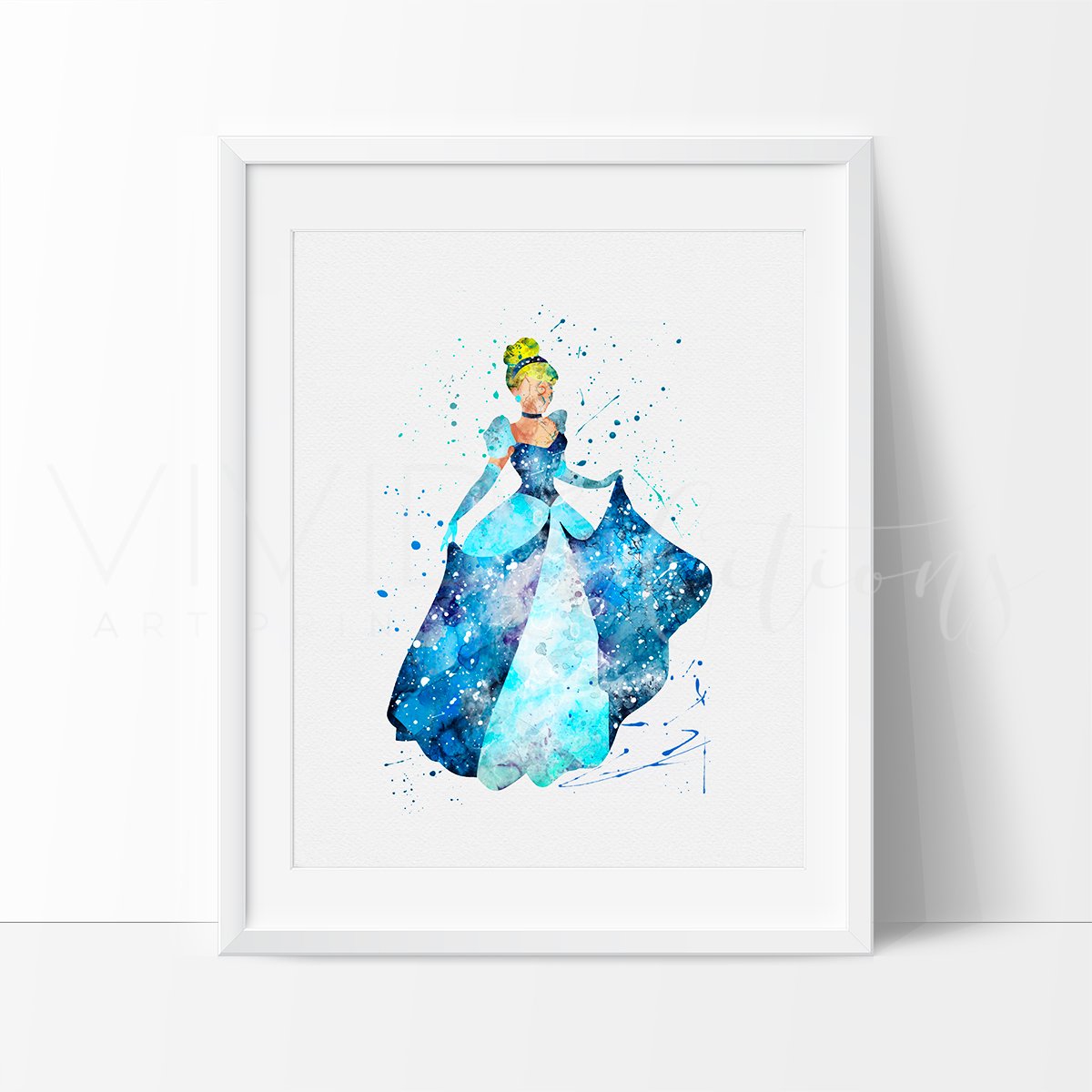 1200x1200 Cinderella Disney Princess Nursery Art Print Wall Decor - Disney Princess Watercolor