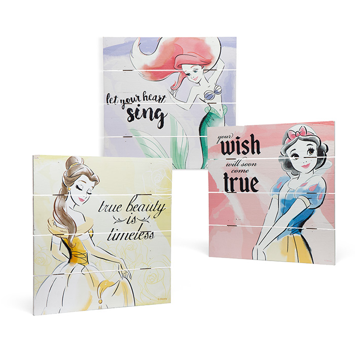 700x700 Disney Princess Watercolor Wood Panel Art Thinkgeek - Disney Princess Watercolor
