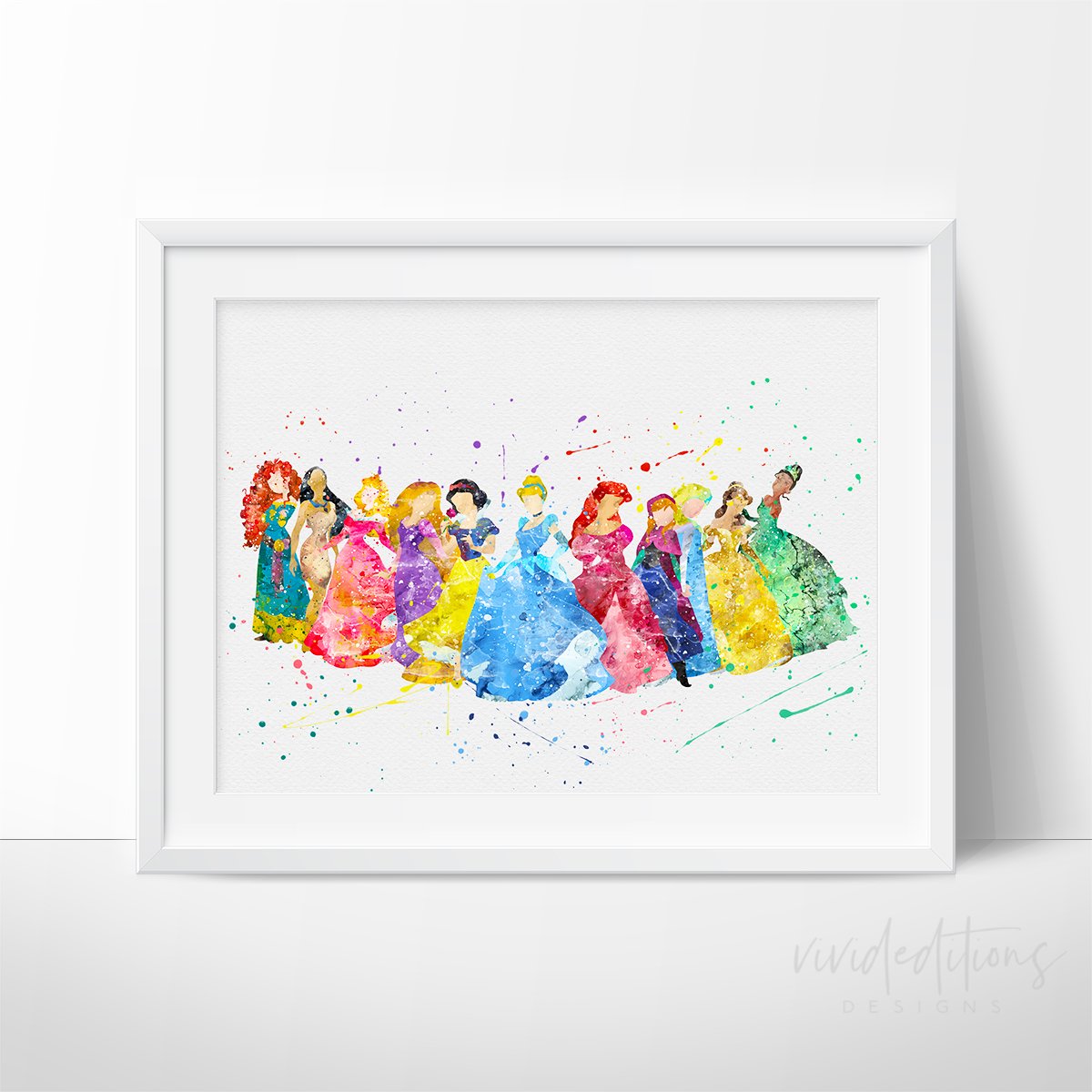 1200x1200 Disney Princesses Nursery Art Print Wall Decor - Disney Princess Watercolor