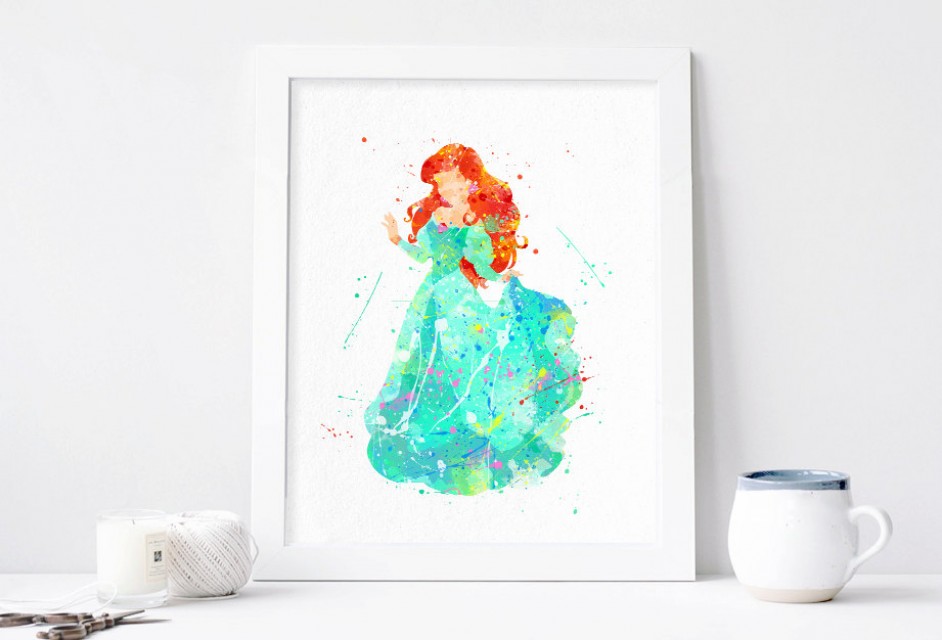 942x640 Princess Ariel - Disney Princess Watercolor