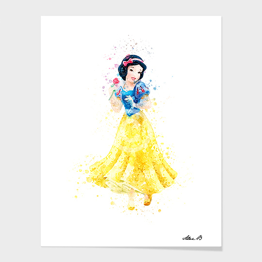 540x540 Snow White Disney Princess Watercolor Art Print - Disney Princess Watercolor