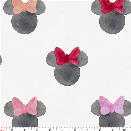 500x500 Disney Watercolor Minnie Ears Fabric By The Yard Coral Fabric - Disney Watercolor