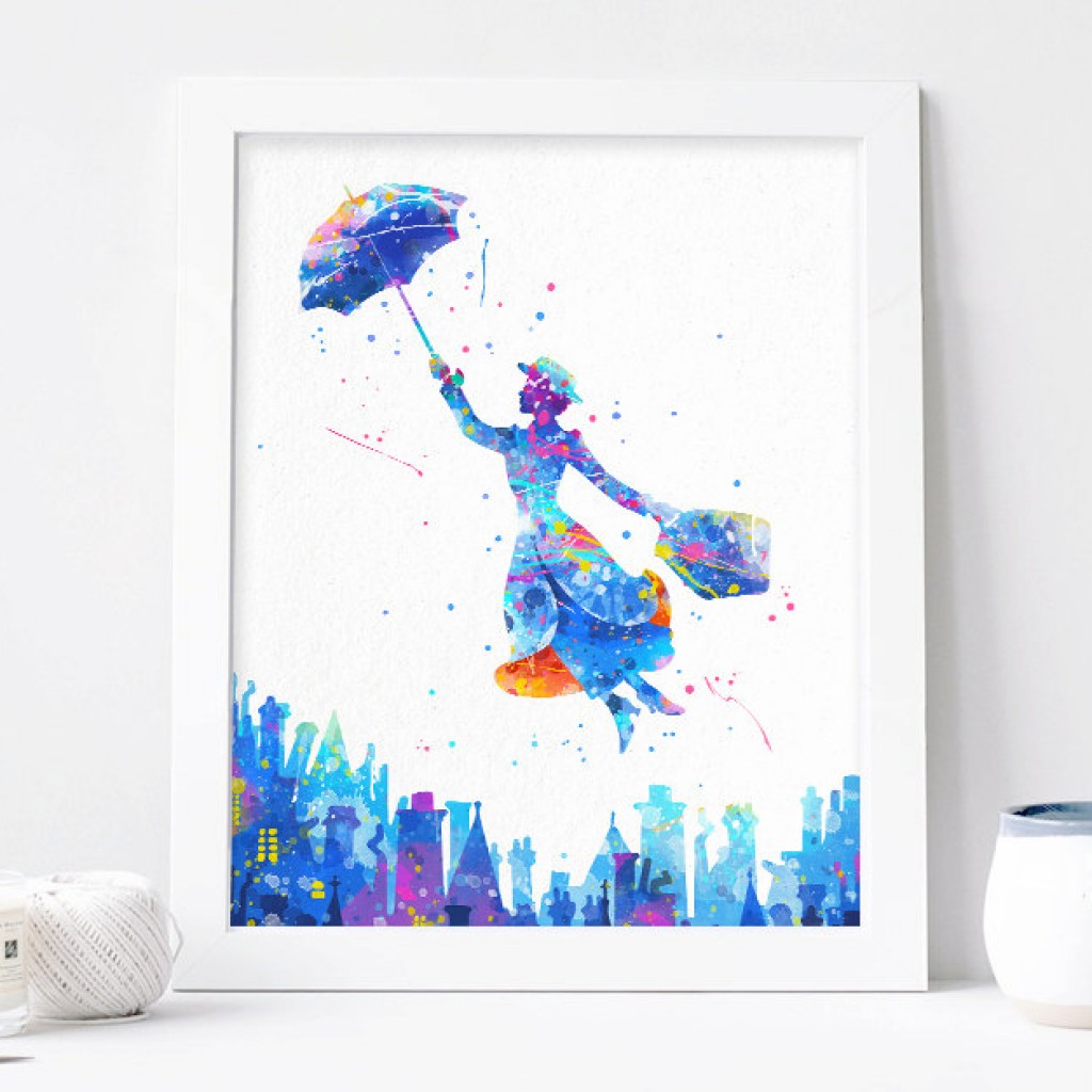 1024x1024 Mary Poppins - Disney Watercolor