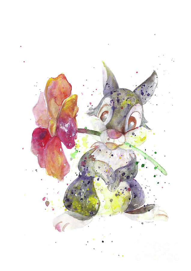 636x900 Bunny. Cartoon. Disney. Watercolor Art Print. Wall Art. Home Decor - Disney Watercolor