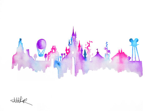 500x355 Disney Picture Via Tumblr On We Heart It - Disneyland Watercolor