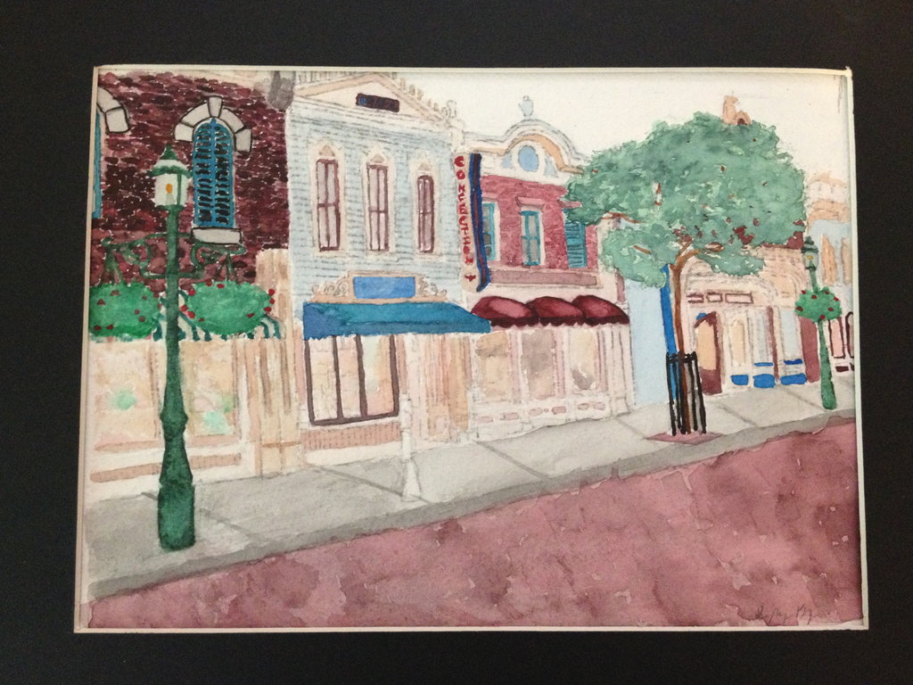 1024x768 Disneyland Main Street Watercolor By Amazingneighbor101 - Disneyland Watercolor