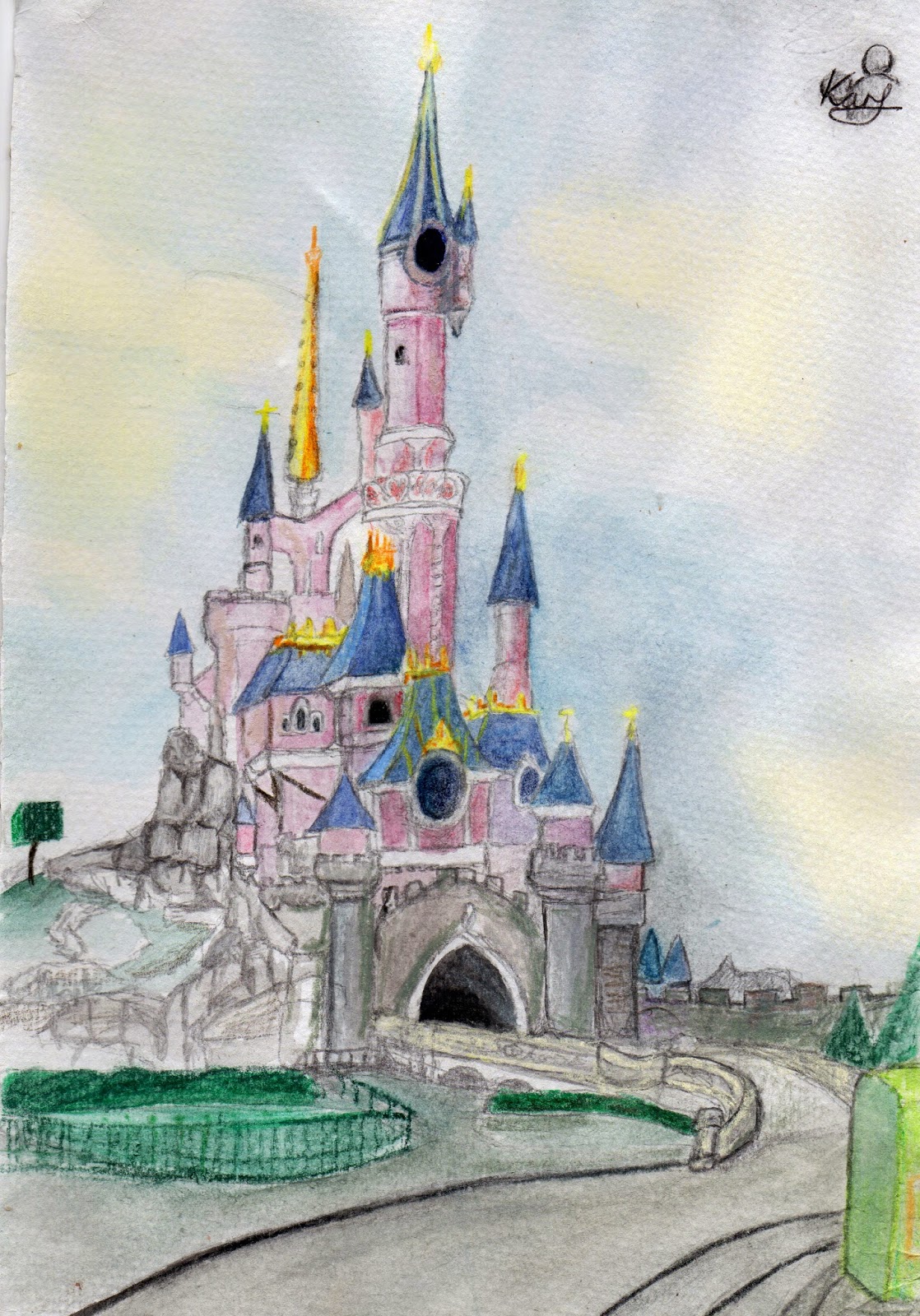 Disneyland Watercolor at PaintingValley.com | Explore collection of ...