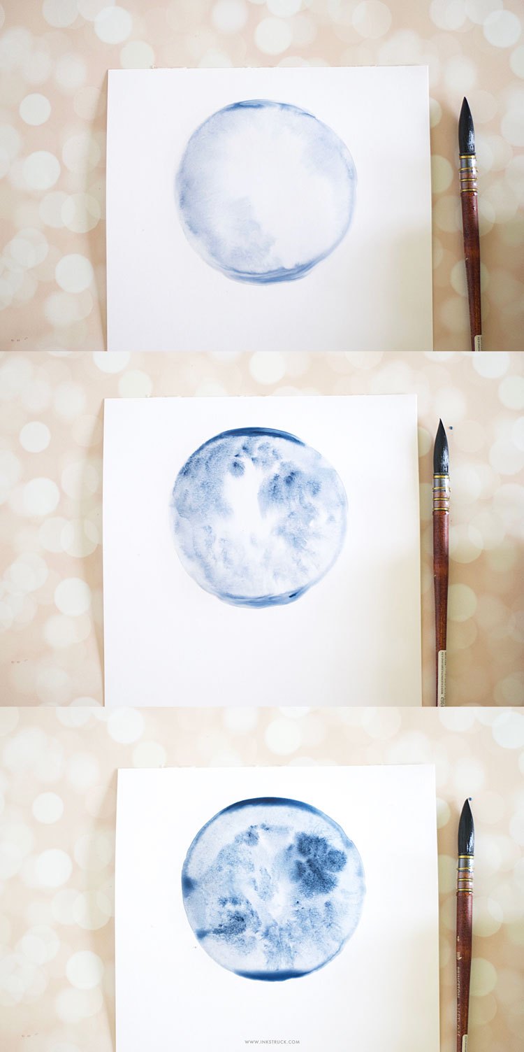 750x1504 Watercolor Moon Diy Inksrtuck Studio - Diy Watercolor