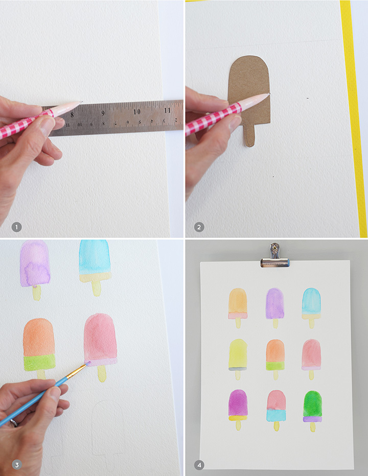 720x932 Alice And Loisdiy Watercolor Popsicle Art Print - Diy Watercolor
