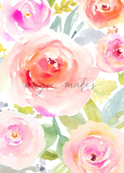 429x600 Painted Flower Stationery. Cute Painted Flower Card Background - Diy Watercolor Flowers