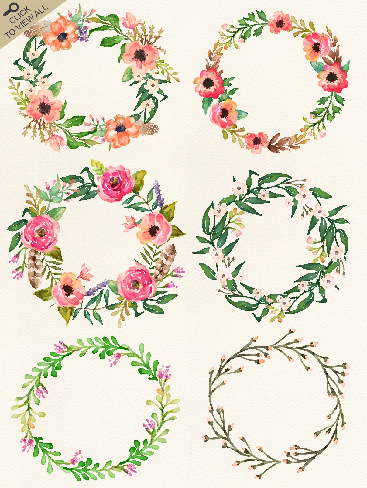 1208x1606 Watercolor Flower Diy Pack Vol.2 By Graphic Box On Creative Market - Diy Watercolor Flowers