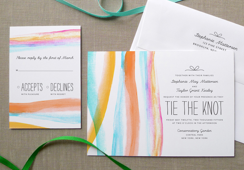 800x559 Watercolor Wedding Invitations From Fine Day Press - Diy Watercolor Wedding Invitations