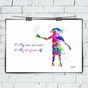 300x300 Dobby Watercolor Hd Print On Canvas Bedroom Deco Harry Potter - Dobby Watercolor