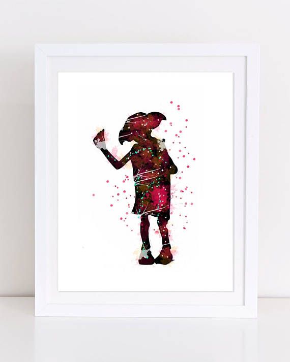 570x713 Harry Potter Watercolor Print Dobby Watercolor Poster Watercolor - Dobby Watercolor