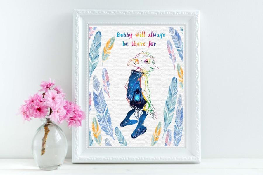 900x600 Dobby Harry Potter Always Watercolor Print Nursery Decor - Dobby Watercolor