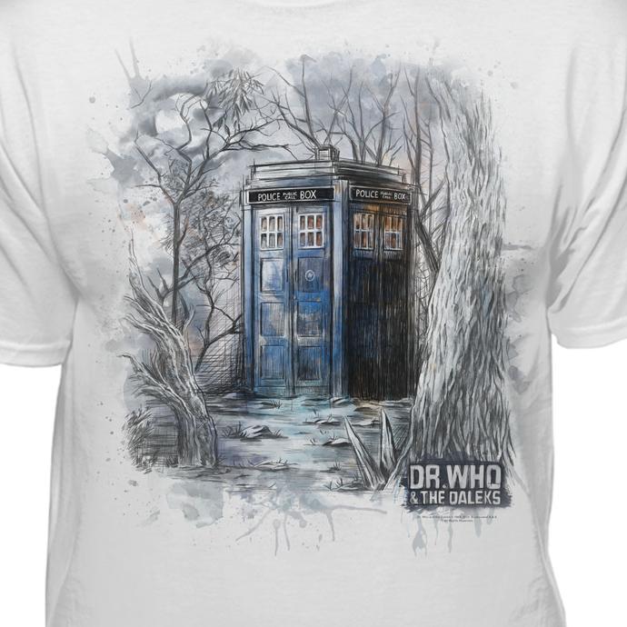 690x690 Doctor Who Watercolor Tardis Official Licensed T Shirt Teelocity - Doctor Who Watercolor