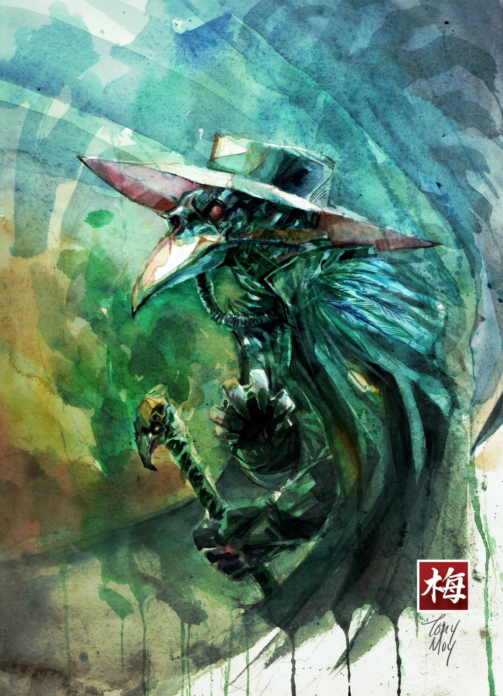 1021x1412 Plague Doctor - Doctor Who Watercolor