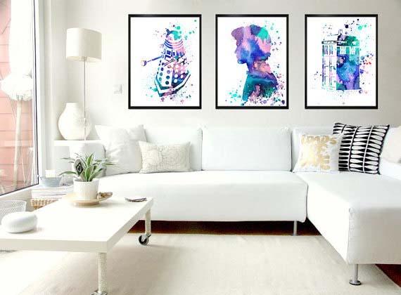 570x420 The Doctor Who Watercolor Painting Poster Set Gadgetsin - Doctor Who Watercolor