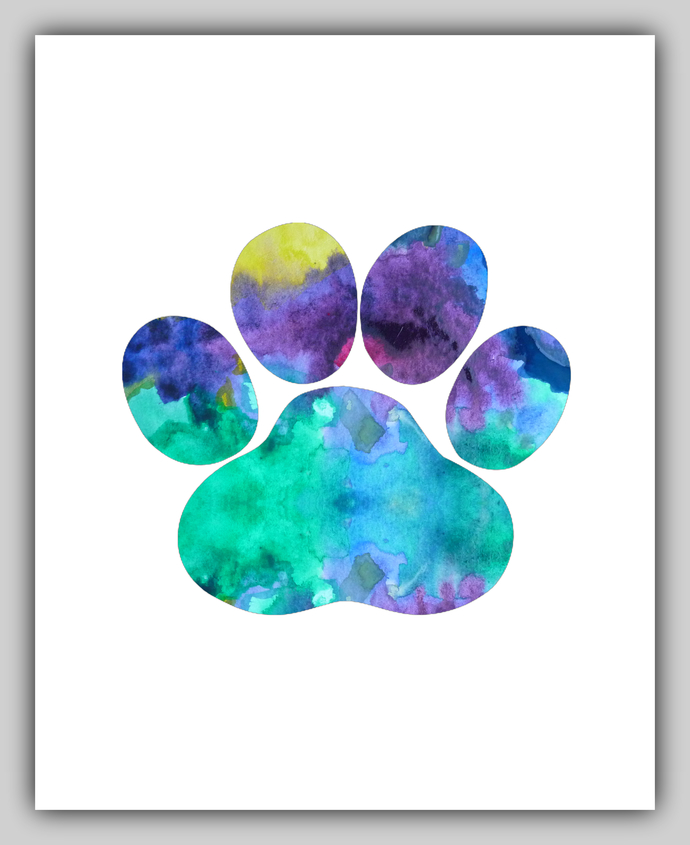 690x845 Dog Paw, Dog Paws, Paw Print, Paw Prints, By Bittenbyermines On Zibbet - Dog Paw Print Watercolor