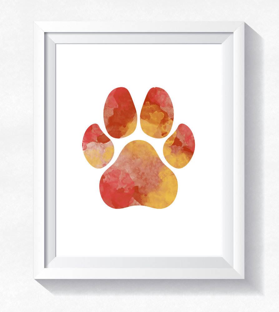 893x1000 Dog Wall Art Dog Room Decor Paw Print Art Watercolor Paw Etsy - Dog Paw Print Watercolor