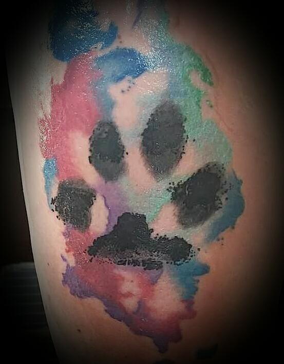 553x709 Watercolour Paw Print Secret Ink Tattoo - Dog Paw Print Watercolor