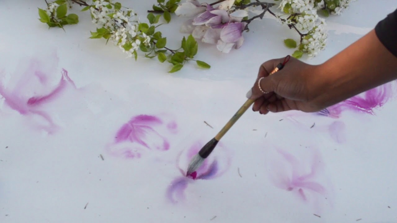 1280x720 Painting Magnolia And Dogwood Flowers In Pink Wet To Wet - Dogwood Watercolor