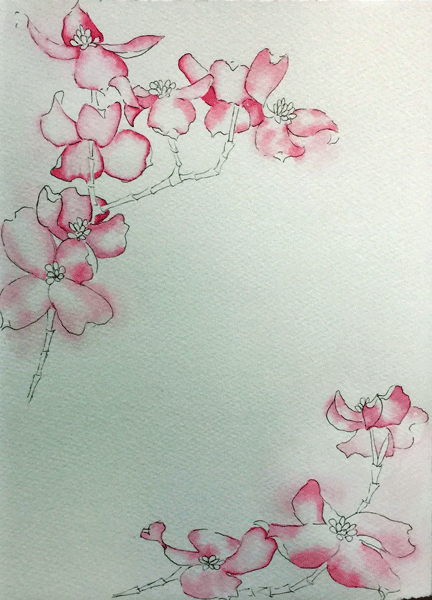 432x600 Watercolor Pink Dogwood Flowers Sketching And Painting The Moments - Dogwood Watercolor