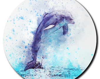 340x270 Dolphin Watercolor Etsy - Dolphin Watercolor