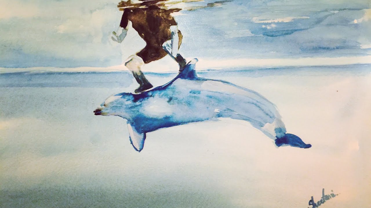 1280x720 Dolphin Watercolor Painting Tutorial [Sheetami] - Dolphin Watercolor