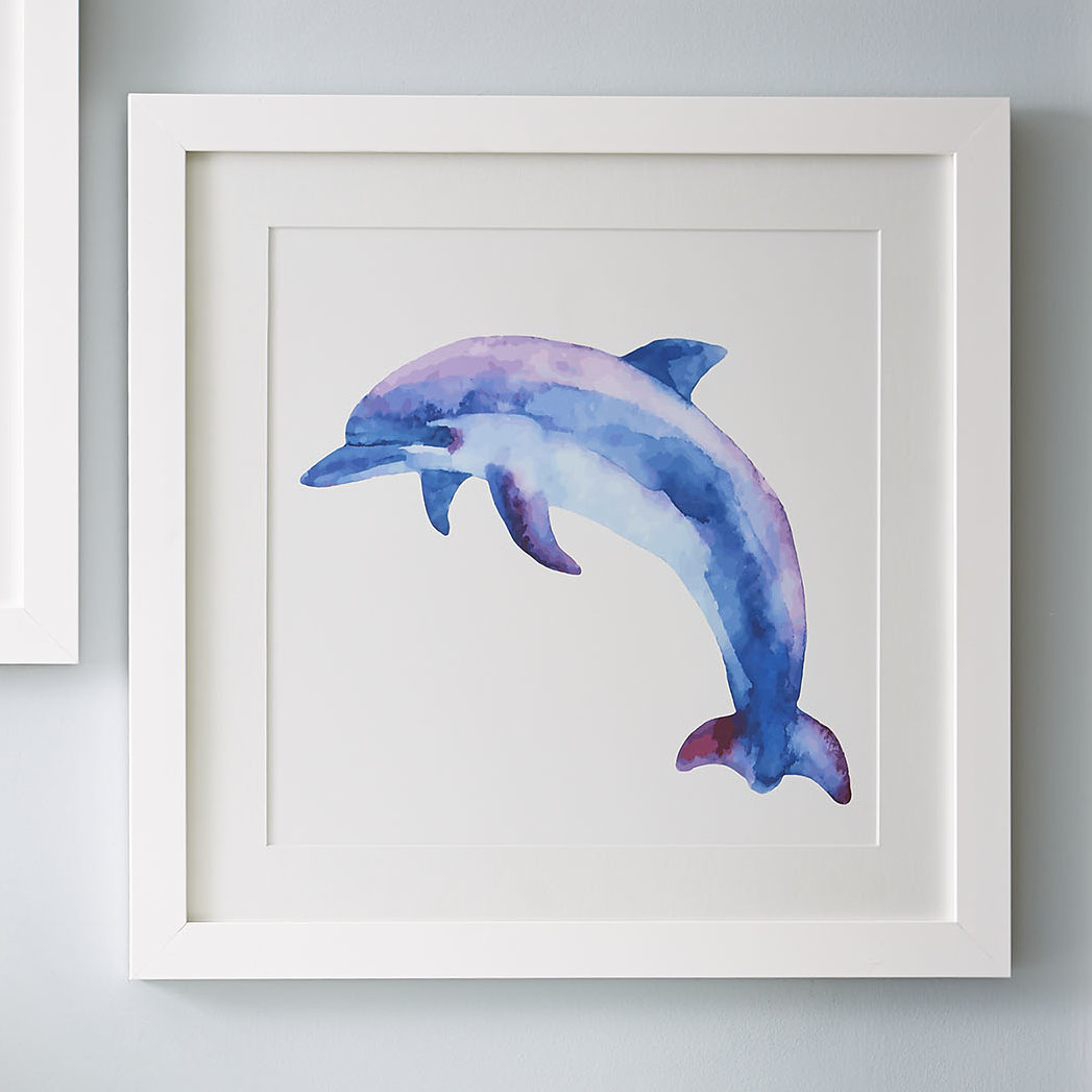 Картина с дельфинами в раме