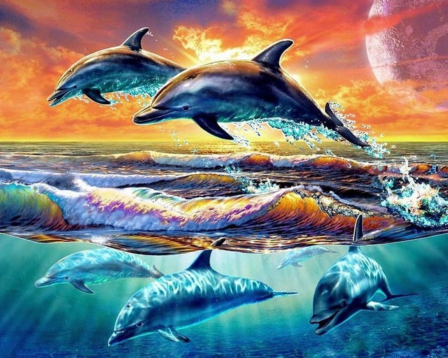 Dolphin Watercolor Painting at PaintingValley.com | Explore collection ...