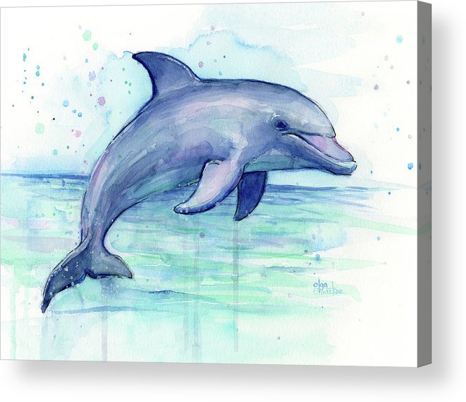 665x574 Watercolor Dolphin Painting - Dolphin Watercolor Painting