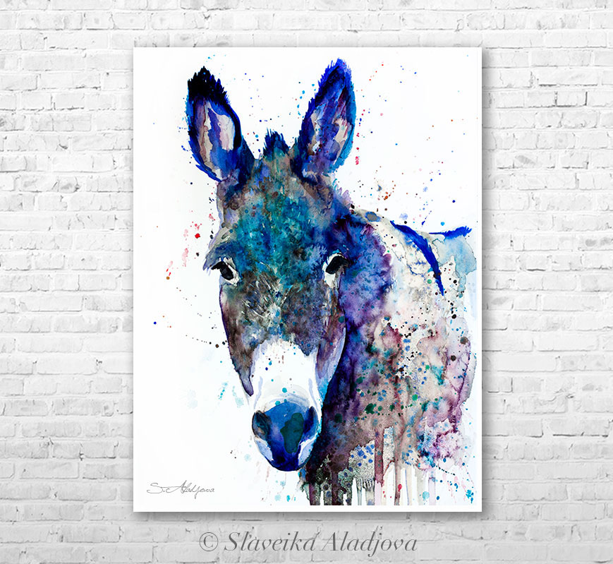 869x799 Donkey Watercolor Painting By Slaveika Aladjova On Behance - Donkey Watercolor