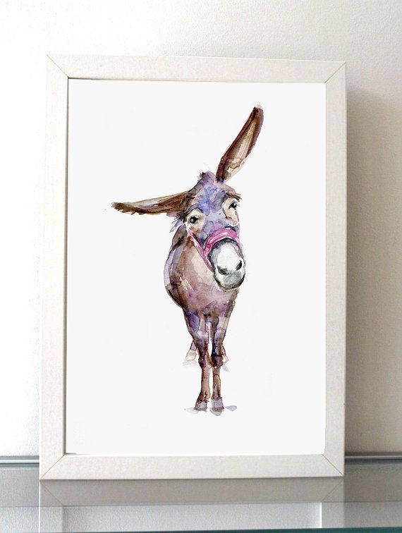 570x756 Drawn Donkey Watercolor - Donkey Watercolor