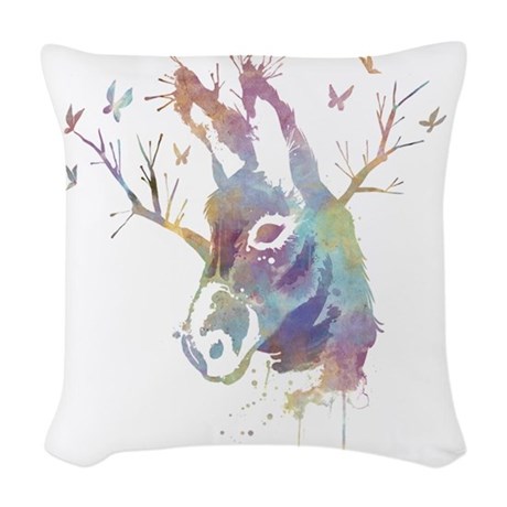 460x460 Watercolor Pillows - Donkey Watercolor