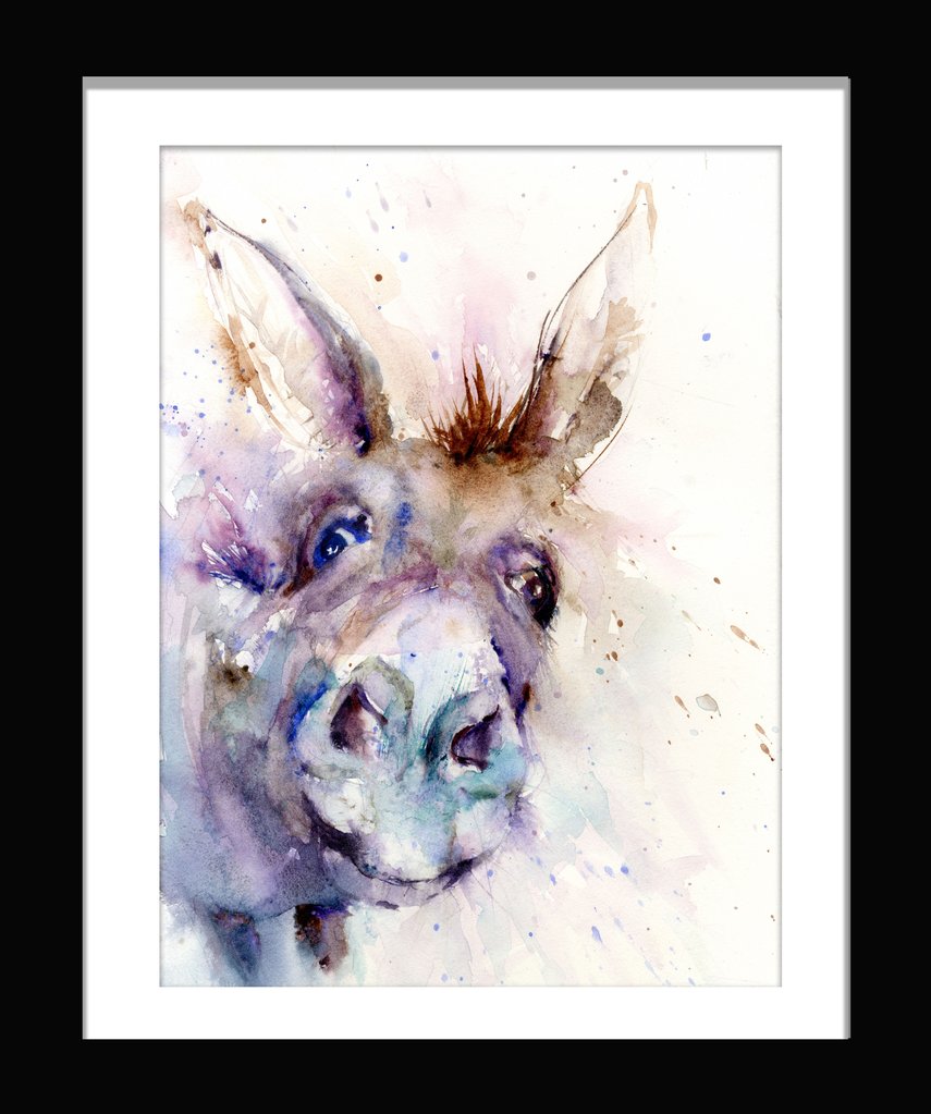 855x1023 Limited Edition Print Of My Original Donkey Watercolour - Donkey Watercolor
