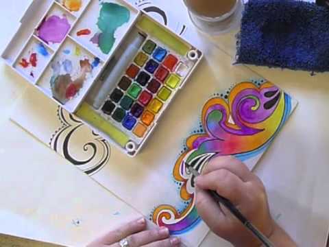 480x360 Lesson 8 3 Watercolor Doodle On The Edge - Doodle Watercolor