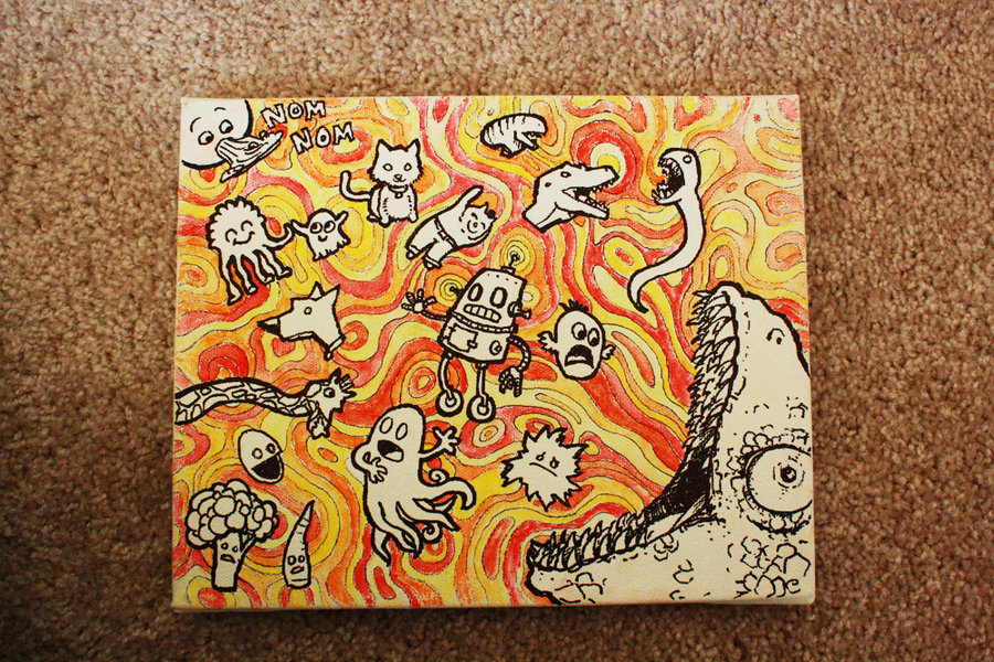 900x600 Monster Watercolor Doodle By Sterfry7 - Doodle Watercolor