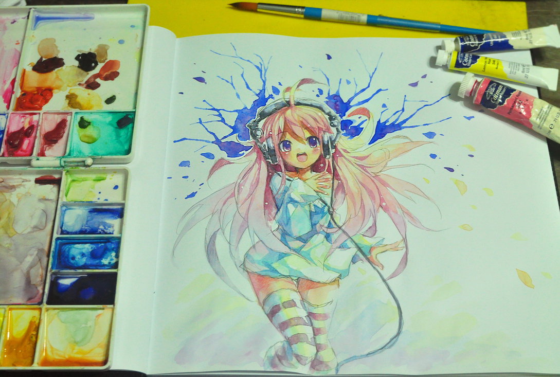 1089x733 Watercolor Doodle By Emperpep - Doodle Watercolor