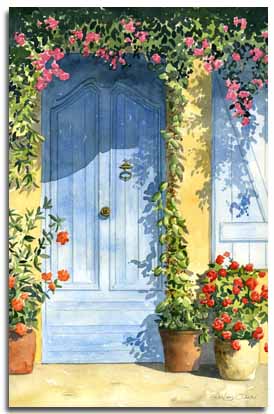 274x414 Original Watercolour Paintings Of France By English Watercolour - Door Watercolor