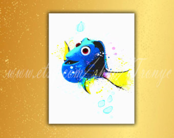 340x270 Dory Watercolor Etsy - Dory Watercolor