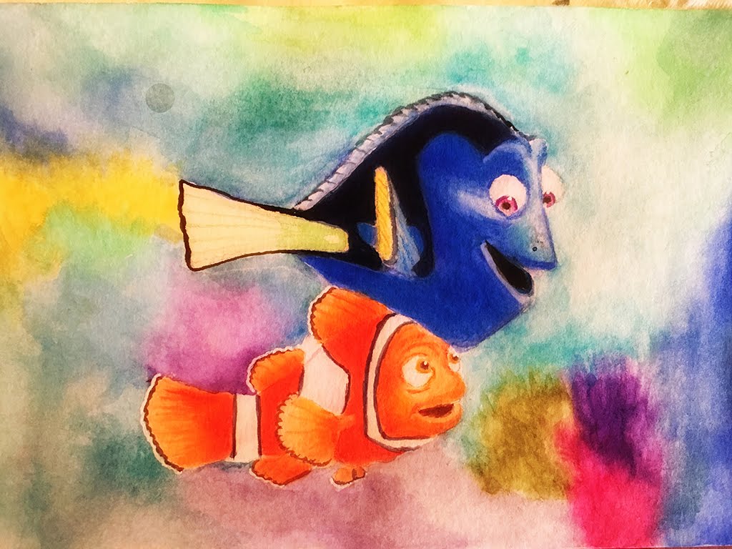 1024x768 Drawing Finding Dory Painting In Watercolor - Dory Watercolor